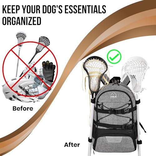 HMLIN OUTDOORS Grey Lacrosse Bag with Dual Stick Holders & Shoe Compartment