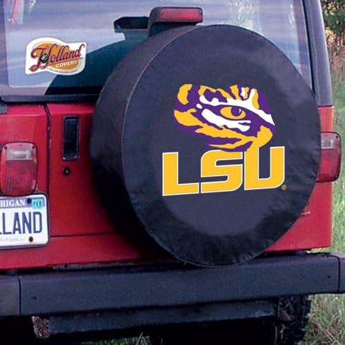 Louisiana State University Tire Cover - Size Y (32.25"x12") Black Vinyl
