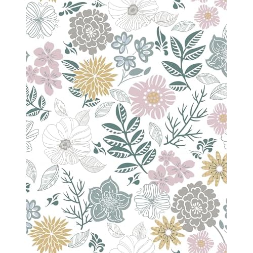 Rugreat Modern Floral Peel and Stick Wallpaper Boho Flower Leaf Contact Paper for Cabinets and Drawers Self Adhesive Removable Wallpaper for Bedroom Bathroom Waterproof Multicolor 78.8inL 17.3inW