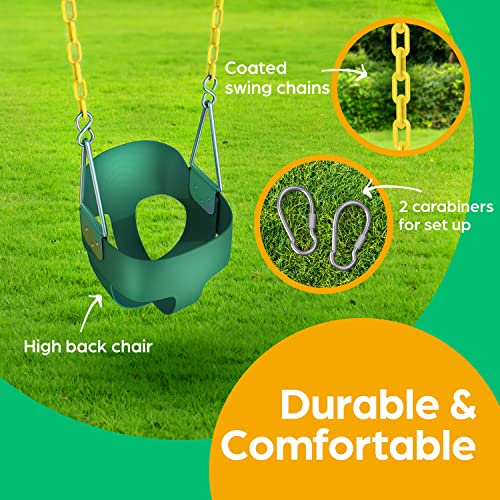 Heavy Duty Baby Swing - High Back Full Bucket Seat - Green