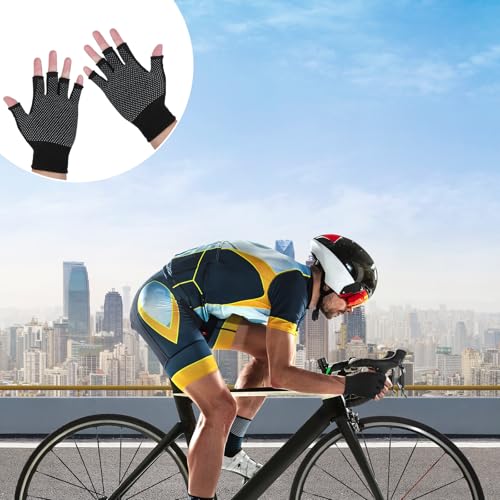 Breathable Fingerless Work Gloves - Anti-Slip Lightweight Half-Finger Gear