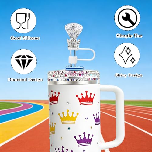 3Pcs Crown Diamond Straw Topper Set for 30oz & 40oz Tumblers - New ColorA