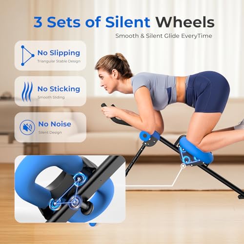 Adjustable Ab Trainer Machine for Home Workout - Blue