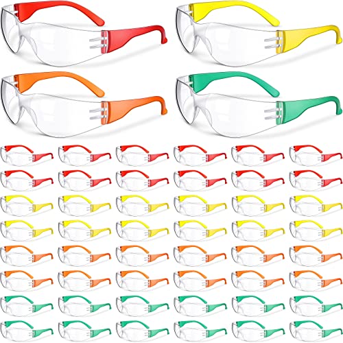 Weewooday 48 Packs Kids Safety Glasses Scratch Impact Resistant Safety Goggles Child Protective Eyewear Goggles with Lenses