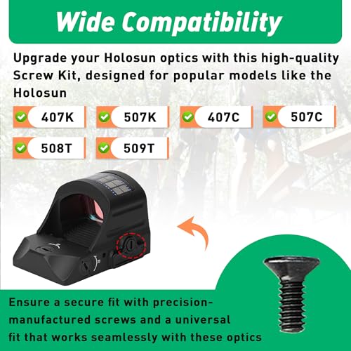 8-Pack Screw Kit for Holosun Battery Tray - Black