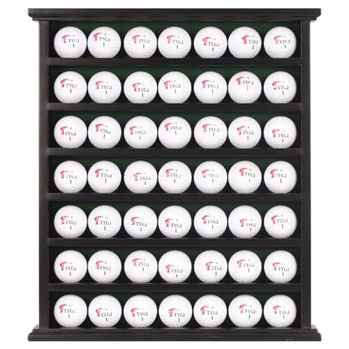 Golf Ball Display Case Rack with Green Felt Background, No Door