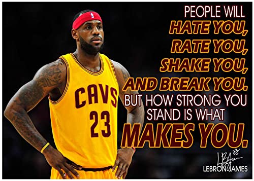 LeBron James Motivational Poster Wall Art for Basketball Fans Classroom Office Decor