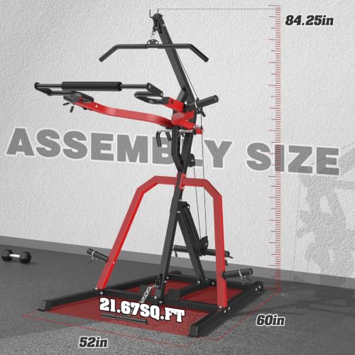 Multi-Function Home Gym System with LAT Pulldown - Red