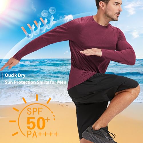 Sun Protection Long Sleeve Shirts for Men - Quick Dry, UPF 50+