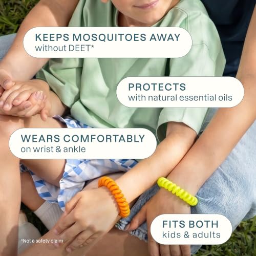 10 Pack Mosquito Repellent Bracelets - DEET-Free Natural Bands
