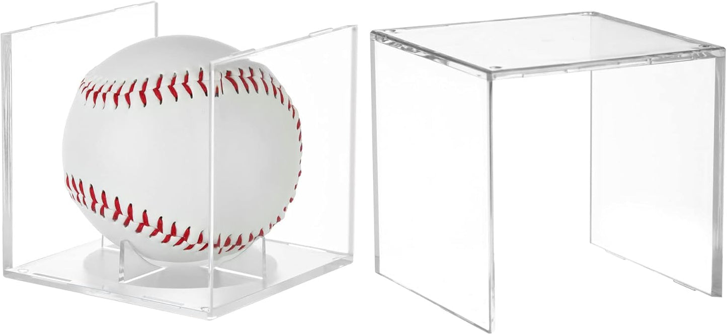 Skiennix Baseball Display Case - UV Protected Acrylic Cube for Memorabilia | 2 Pack