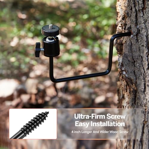 360° Adjustable Trail Camera Mount - Black Steel Bracket, 1 Pack