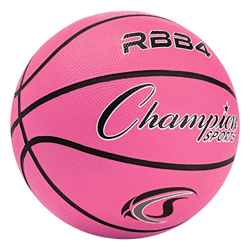 Rubber Basketball - Durable Indoor & Outdoor Game Ball, Size 6 - Pink