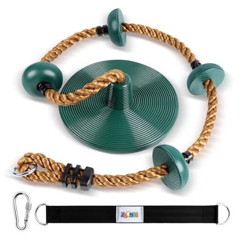 Climbing Rope with Disc Swing Seat Set - Green Disc Swing