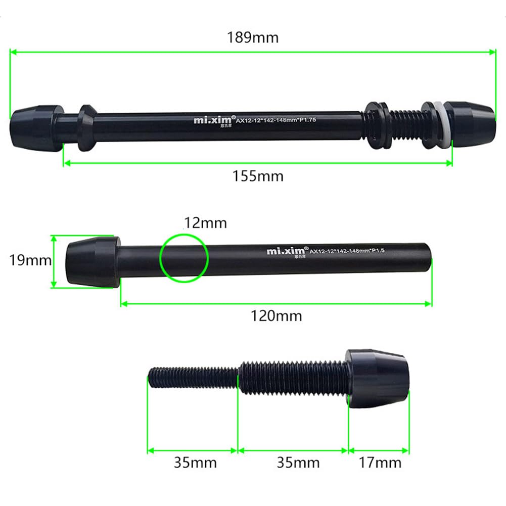 Bike Trainer Thru Axle Skewer, Thru Axles For Bike Trainers 12X142 148Mm P1.0/P1.5 Thru Axle Adapter For Skewer Wheel Attachment Trainer, Bike Trainer Thru Axles Adapter(P1.0)