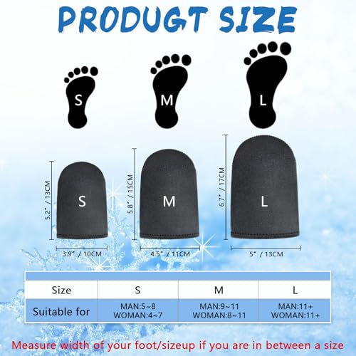 Reusable Neoprene Toe Covers - 3mm Heated Toe Warmers (2 Pairs)
