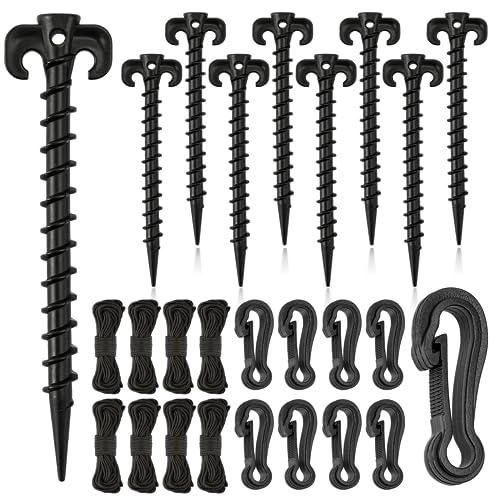 27 Pieces Black Plastic Inflatable Stakes Set for Yard