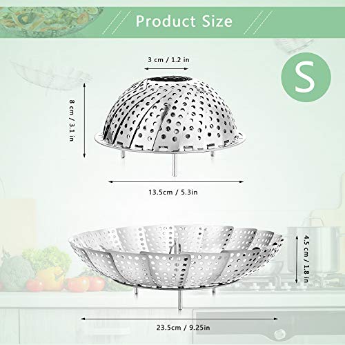 Stainless Steel Folding Vegetable Steamer Insert - 5" to 9"