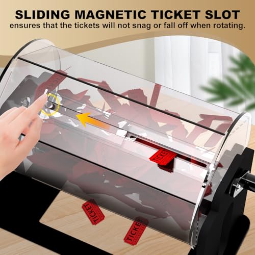 Small Black Raffle Ticket Drum Spinner with Silent Turning Handle