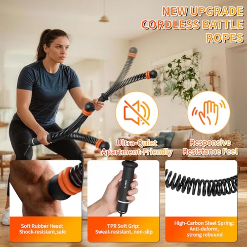 Adjustable Ropeless Battle Ropes - Cordless Weighted for HIIT