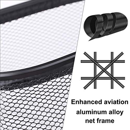 PLUSINNO 17" x 12" Fly Fishing Net with 24.5" Extend, Folding Landing Net for Fresh Water