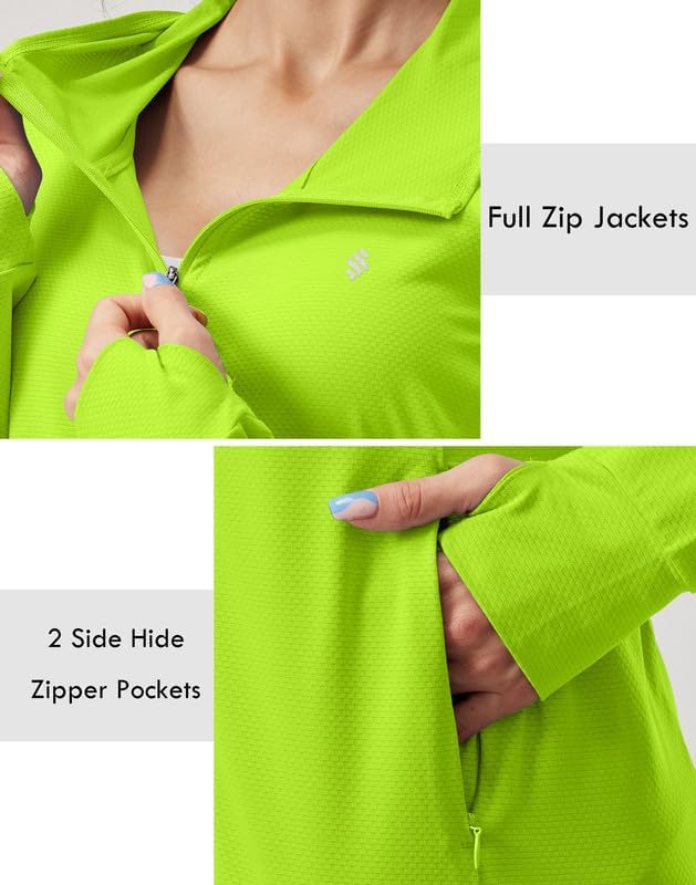 Soothfeel Women's Sun Protection Hoodie Jacket - Lightweight UPF 50+ Long Sleeve with Pocket for Outdoor Activities