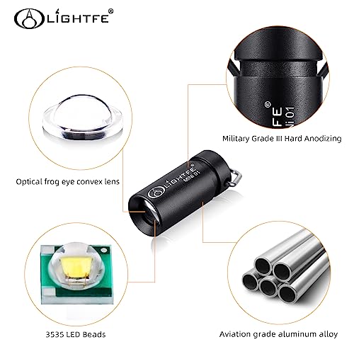 Mini Keychain Flashlight - Small, Bright, Lightweight - Black