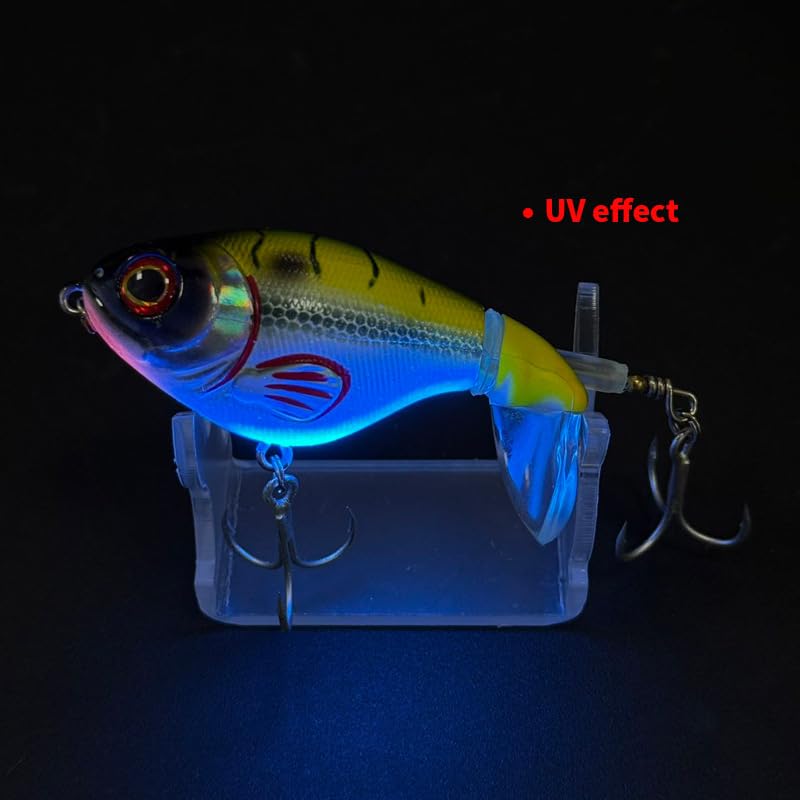 Proaovao Topwater Fishing Lures 3pcs Saltwater Swimbaits with Rotating Tails