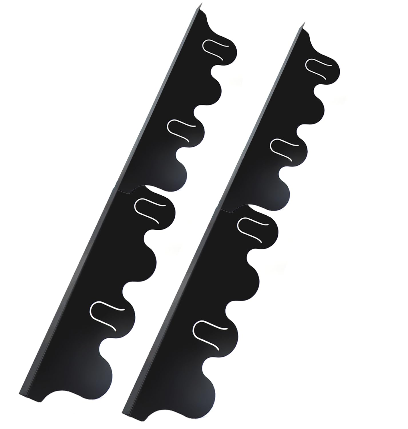 2 Pack Stainless Steel Stove Gap Covers,Stove Gap Filler, Stove Gap Guards, Range Trim Kit, Heat Resistant with Easy Clean, Adjustable Length 13.8” to 27.5”, Width 0.8" (Black)