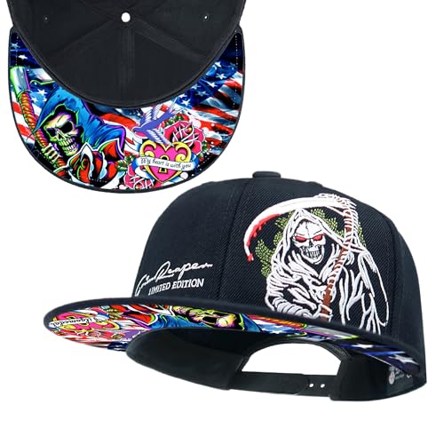 Tilgomedal Grim Reaper Snapback Hat for Men & Women – Fashion Dad Baseball Cap