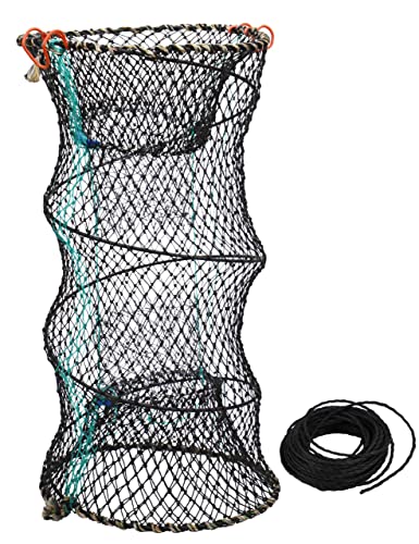 Hlotmeky Crab Trap with 10m Rope - Foldable Lobster & Crawfish Fishing Net, Durable Bait Trap