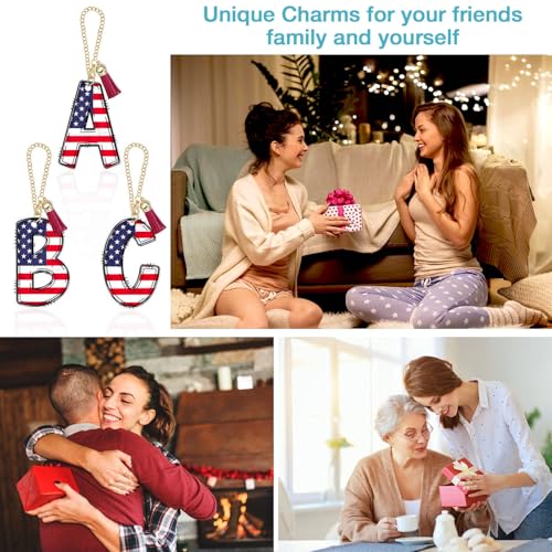 Letter A-Z Water Bottle Charm for Tumblers - American Flag R