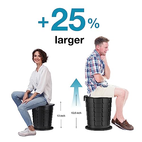 TripTips Carbon Adjustable Height Portable Toilet for Camping – Foldable Travel Rota-Seat