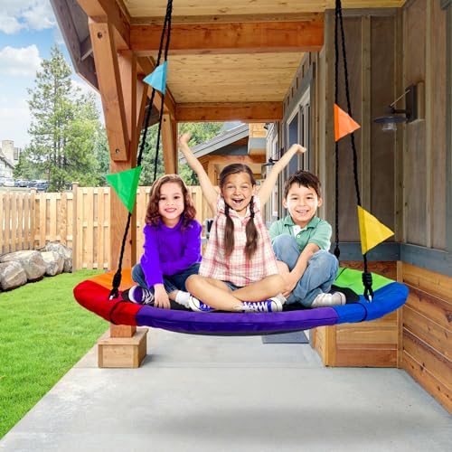 Sorbus Saucer Swing for Kids - 40 Inch Tree Glider with Adjustable Ropes