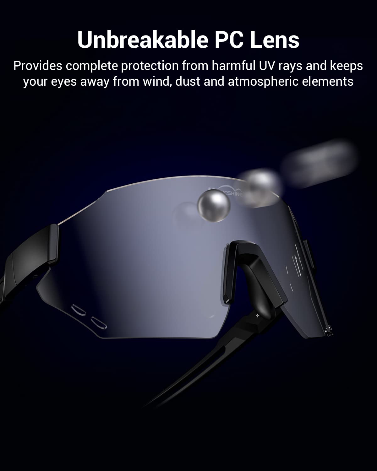 Magicshine Polarized Sports Sunglasses for Men and Women, UV 400 Protection TR 90 Frame for Cycling, MTB Biking