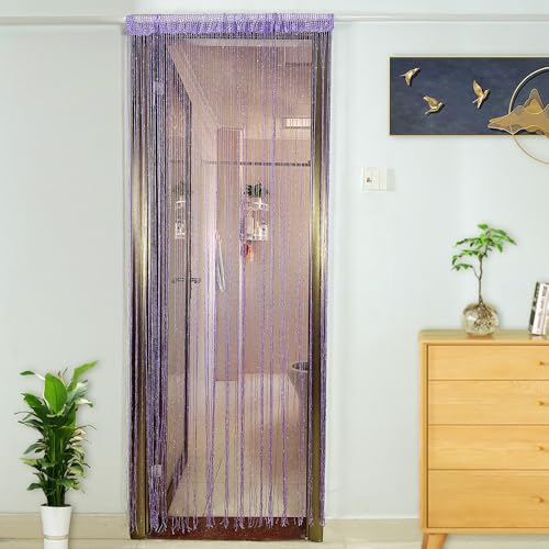 Sequin String Curtain for Doorway - 39x79 Inch - Purple