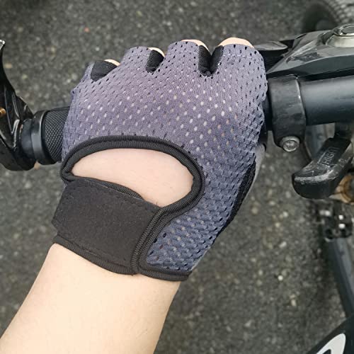 Breathable Gym Workout Gloves for Weight Lifting - Fingerless Medium Grey