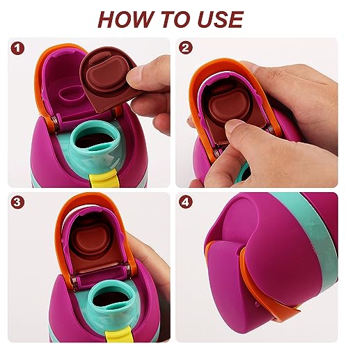 Replacement Stoppers for Owala FreeSip Water Bottles - Dark Red, 2 Pack