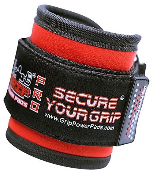 Grip Power Pads Red Pair Ankle Straps for Cable Machines Double D-Ring Adjustable Neoprene Premium Cuffs to Enhance Legs Abs & Glutes for Men & Women