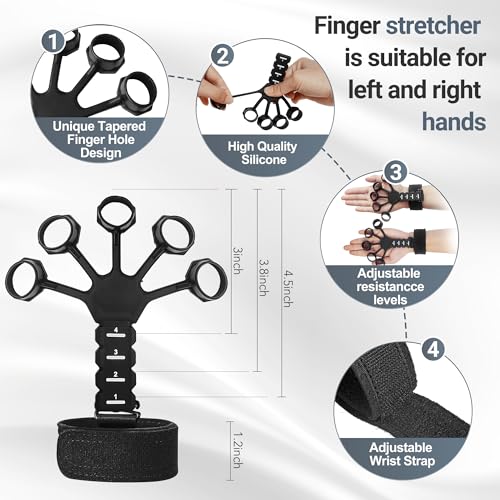 WATMAID Grip Strength Trainer Kit (5 Pack) — Adjustable 10-130 lb Hand Grippers & Finger Exercisers