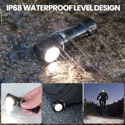 Wurkkos HD10 Mini USB-C Rechargeable Headlamp 1200 Lumen Right-Angle