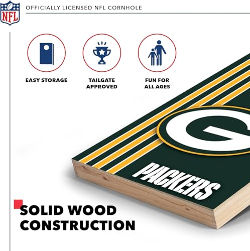NFL Cornhole Set - Green Bay Packers - 2 Boards & 8 Bags