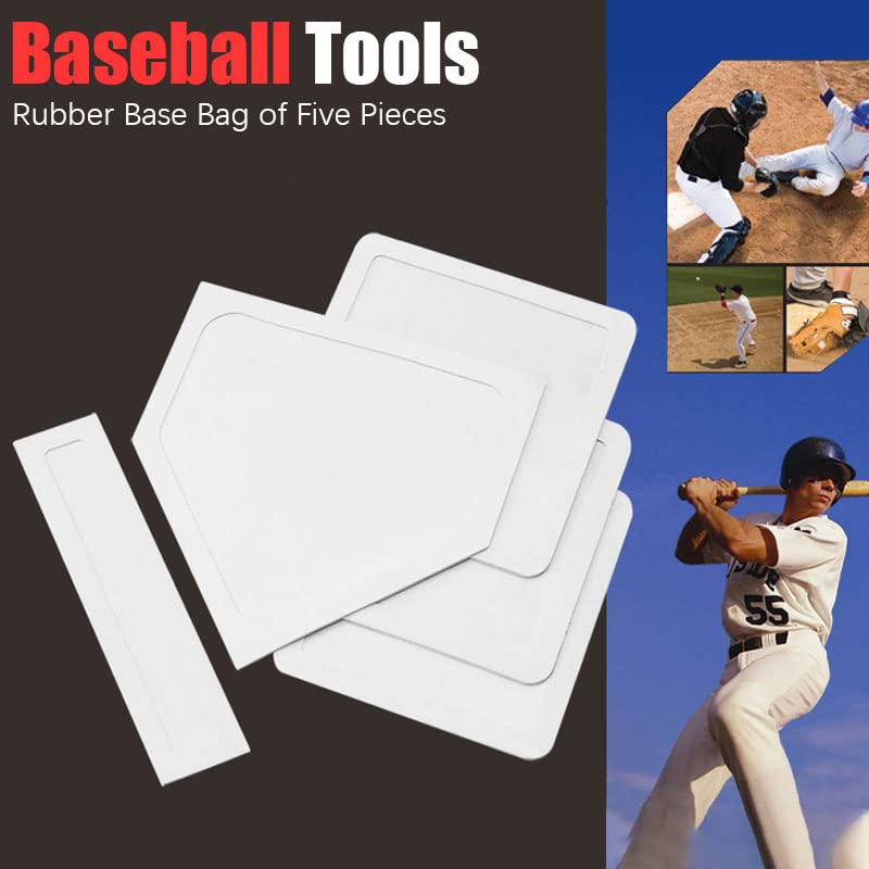 5-Piece Rubber Baseball & Softball Base Set - Orange