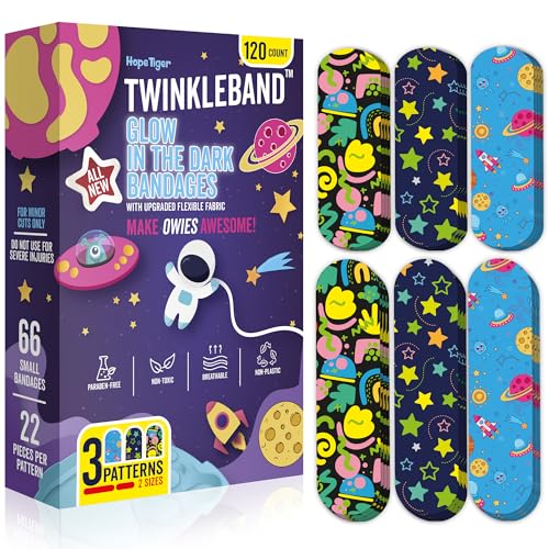 Glow in the Dark Bandages - 120 Assorted Flex Fabric Styles