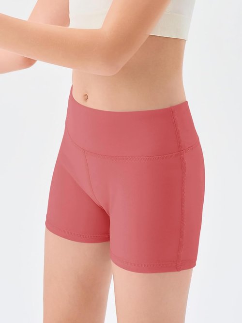 Haloumoning Girls Athletic Shorts - High Waisted Yoga & Dance Biker Shorts | Comfy for Ages 5-14Y