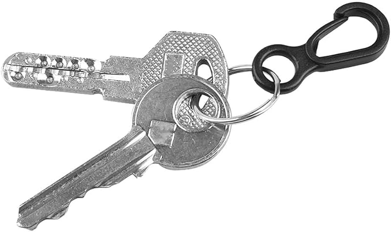 10-Pack Black Plastic Carabiner Clips - Versatile Camping Hooks
