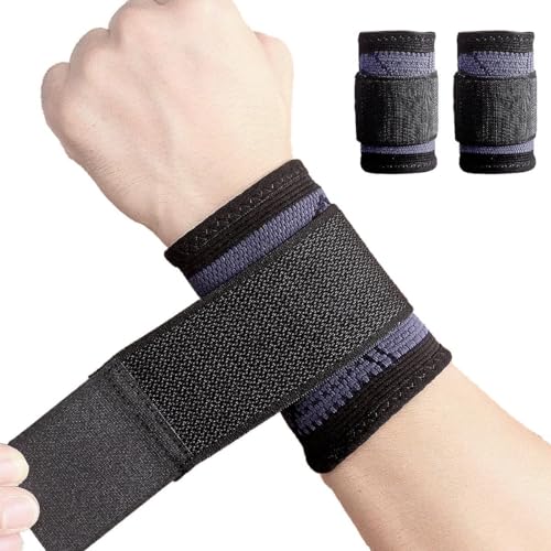 Wrist Brace Compression Support Sleeves - 2 Pack Black Medium