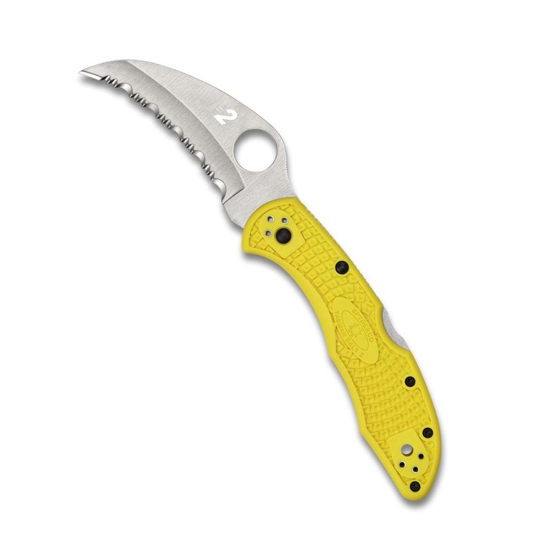Spyderco Tasman Salt 2 Lightweight Knife with 2.91" H-1 Ultra-Corrosion Resistant Steel Blade and Yellow FRN Handle - SpyderEdge - C106SYL2
