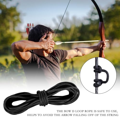 Bow String D Loop Rope - 10 ft Nylon Nocking Loop - Black