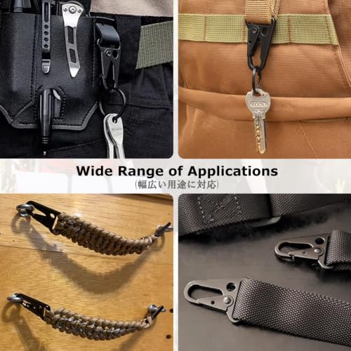 Tactical Snap Hook Clips - 1.25" - 6 Pack, Durable Zinc Alloy
